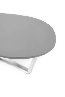 STONES Tavolino con top in MDF e struttura in metallo, 140x80x32cm, grigio chiaro