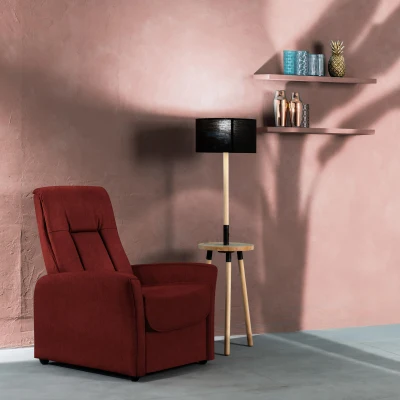 STONES Poltrona Relax relax manuale in microfibra , 89x71x95cm, rosso