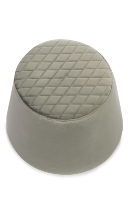 STONES Pouf in velluto, Struttura in legno, 46.5x46.5x33cm, Grigio