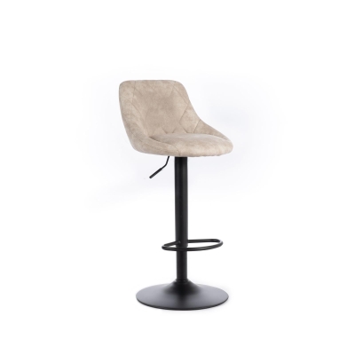 STONES Set 2 Sgabelli in microfibra con struttura in metallo verniciato e alzata a gas, 45x50x84/100cm, beige, nero