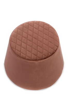 STONES Pouf in velluto, Struttura in legno, 46.5x46.5x33cm, Rosa Antico