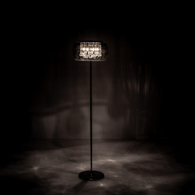 STONES Lampada da terra, paralume in vetro e struttura in metallo, 40ØX 40 Øx158cm, grigio