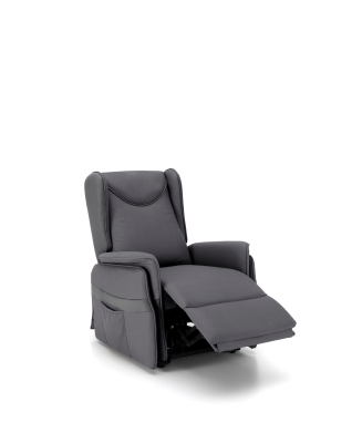 STONES Poltrona Relax a 2 motori con ruote e tasca laterale portaoggetti, 87x76x102cm, antracite