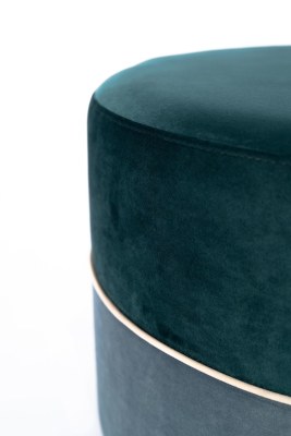 STONES Pouf in velluto, Struttura in legno, 62x62x39cm, Verde Chiaro e Verde Scuro