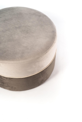 STONES Pouf in velluto con struttura in legno, 62x62x39cm, grigio