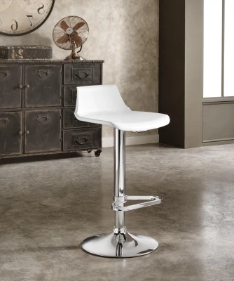 STONES Sgabello in polipropilene con struttura in metallo e con alzata a gas, 39x41x72/94cm, bianco