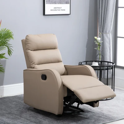 HOMCOM Poltrona Relax com reclinação manual até 160 ° com apoio para os pés retrátil Esponja de densidade estofada em PU 65x89x100cm