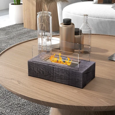 HOMCOM Kamin na etanol, kominek stołowy, 1000BTU Tischfeuer, 0,15L Bio-Etanol Kamin