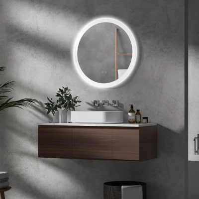 kleankin Badkamerspiegel met LED-verlichting, aanraaksensor en anti-condensfunctie
