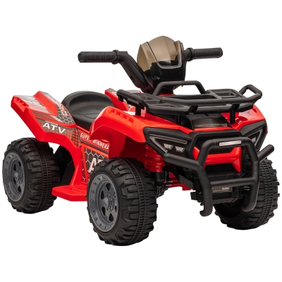 HOMCOM Quadriciclo Elétrico para Crianças Veículo Elétrico a Bateria 6V Infantil com  Velocidade 2km/h 70x42x45 cm Vermelho