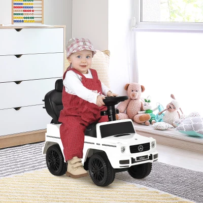 HOMCOM 3 in 1 Kids Children Ride on Push Car Toddler Sliding Car G350 Licensed Walker Foot to Floor Slider Push-Along with Horn Steering Wheel NO POWER Manual, White