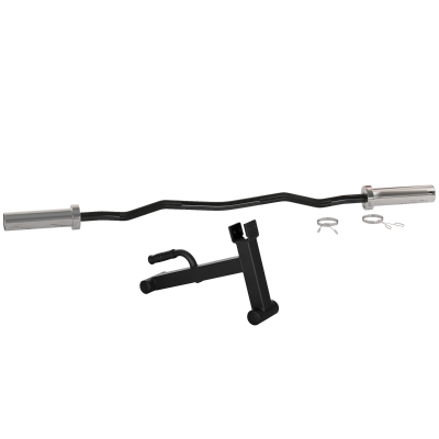SPORTNOW Olympic EZ Curl Bar & Jack Set for Home Gym