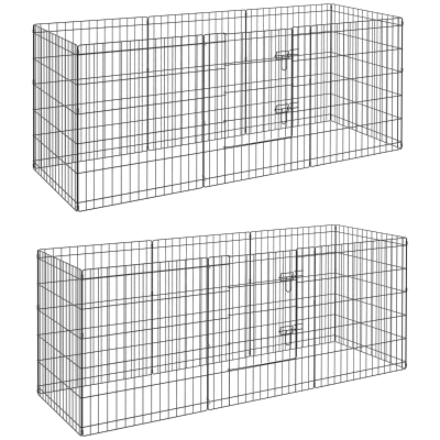 PawHut Parc Modulable Animaux 8 Panneaux avec Porte x2