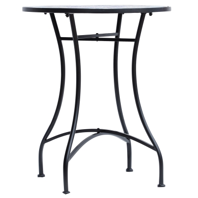 Outsunny Patio Garden Table Conversation Bistro Table Steel Frame Ceramic Top