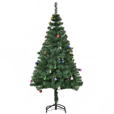 HOMCOM Árbol de Navidad Artificial 150 cm con 420 Ramas Adornos Piñas Decoración Navideña para Interiores Verde