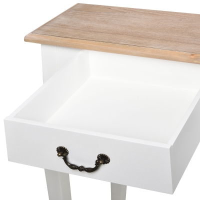 HOMCOM Mesa de Consola con 2 Cajones Diseño de Retro para Entrada Pasillo Sala de Estar Dormitorio Pino 87x34x78,5 cm Blanco(m-9)