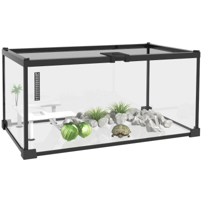 PawHut Terrarium Reptiles Transparent Treillis Métal
