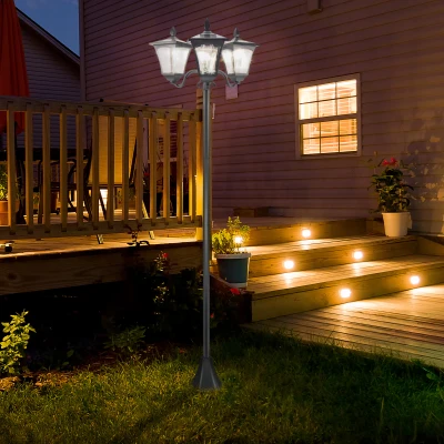 Felinar de gradina led energie solara, negru, 182.5cm