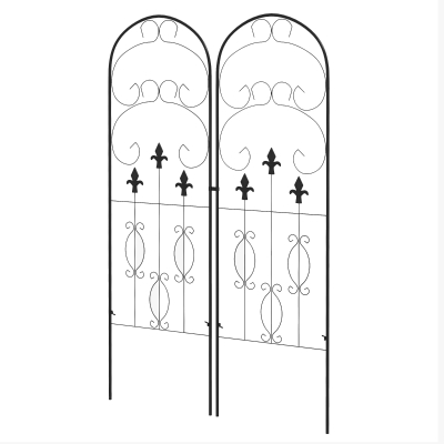 Outsunny Metal Trellis Set of 2, Garden Trellis for Climbing Plants Support Frames, Scrolls Design