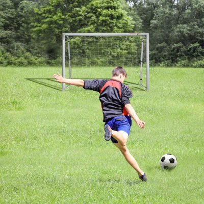 SPORTNOW Porta da Calcio 180x120x60 cm Grigia in PE e Metallo