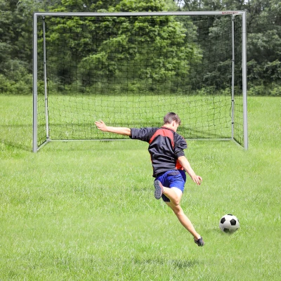 SPORTNOW Porta da Calcio 300x120x200 cm Grigia in PE e Metallo