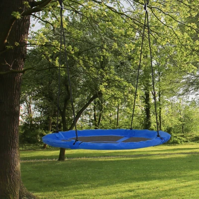 Outsunny Nestschommel, weerbestendig, tot 100 kg, verstelbare touwen, Φ110 cm, Blauw
