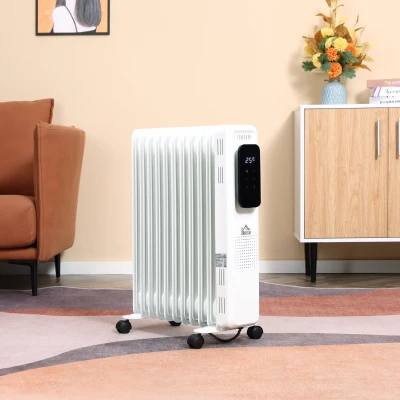HOMCOM 2500W Portable Oil Filled Radiator Heater White