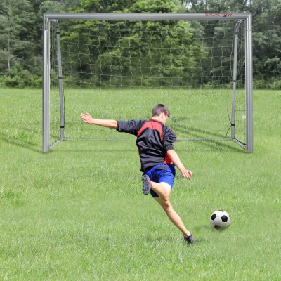 SPORTNOW Porta da Calcio 240x85x160 cm Grigia in PE e Metallo