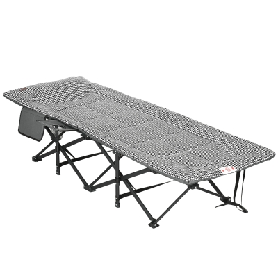 Outsunny Foldable Sun Lounger Black with Cup Holder & Bag