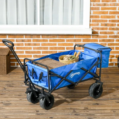 Outsunny Carrello da Giardino 110L Maniglia Telescopica e Borsa