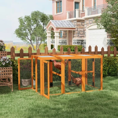 PawHut Wooden Chicken Coop Combinable Design for 1-3 Chickens