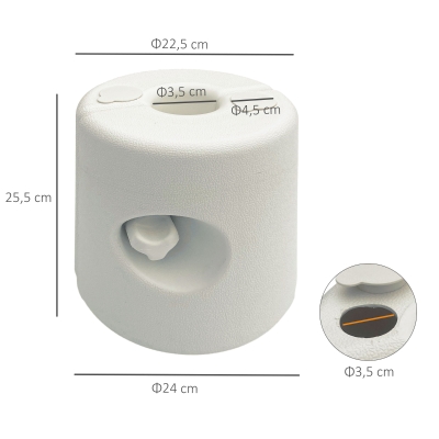 Outsunny Conjunto de 4 Pesos para Tendas Dobráveis Suportes Enchivel com 9,5 kg de Água ou 12 kg de Areia  Ø24x25,5 cm Branco