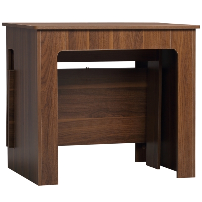 HOMCOM Uitklapbare Uitschuifbare Eettafel - Mobiele Eettafel - Modern Ontwerp - 180cm x 85cm x 75cm - Bruin