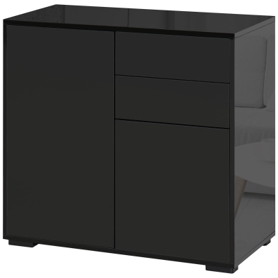 HOMCOM Dressoir Buffetkast, 2 Laden, 2 Kasten, 105 cm x 40 cm x 76 cm, Zwart