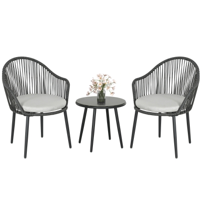 Set Bistro de Terasa cu 3 Piese cu Perne pentru Sezut