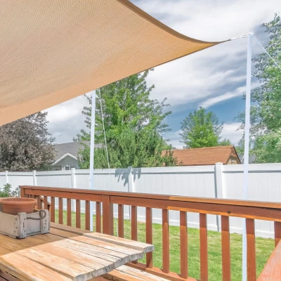 Outsunny 3(m) Awning Sail Shade Canopy Pole Kit Adjustable Pole With Rope Metal - White