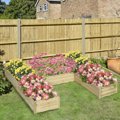 Jardiniera de Exterior 5 Piese modulare din lemn de brad