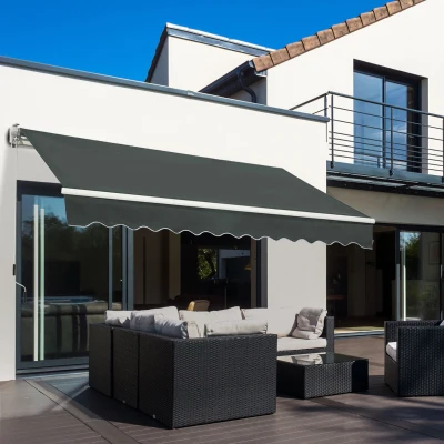Outsunny Retractable Awning Canopy 3.5x2.5m for Patio