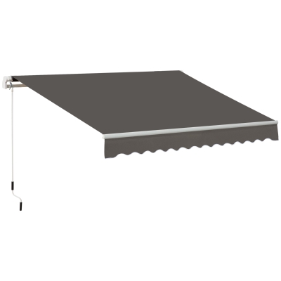 Outsunny Manual Retractable Awning Canopy Grey 3x2m