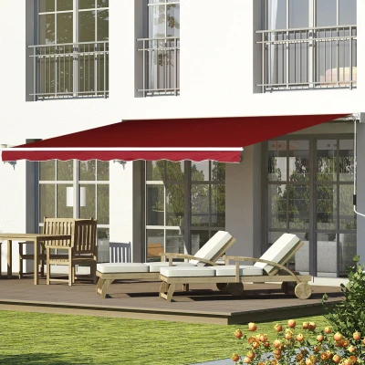 Outsunny Retractable Patio Awning UV Protection 2.5x2m