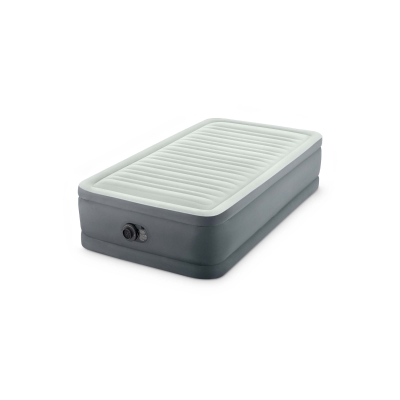 INTEX 64902ND - Materasso Elevated Premiere Singolo Con Tecnologia Fiber Tech, Pompa Elettrica Incorporata Cm 99X191X46