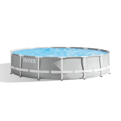 INTEX 26724NP - Piscina Prisma Frame 457X107 Cm Con Pompa Filtro, Scaletta Doppia, Telo Base E Copertura