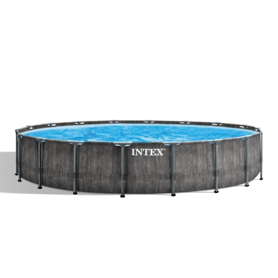 INTEX 26744NP - Piscina Prism Greywood 549X122 Cm Pompa Filtro, Scaletta, Telo Base, Telo Copertura