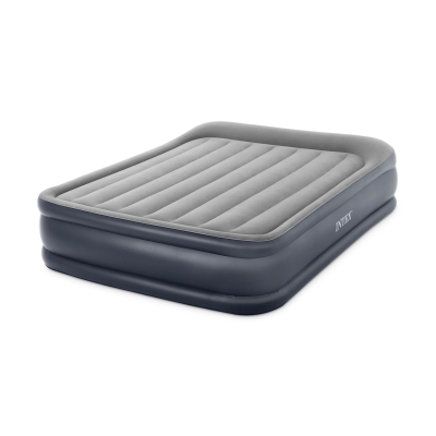 INTEX 64136ND - Materasso Dura-Beam Pillow Rest Deluxe Matrimoniale Bicolor Con Tecnologia Fiber Tech, Pompa Elettrica Incorporata 152X203X42 Cm