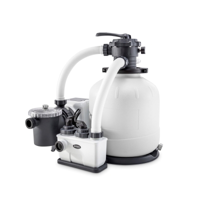 INTEX 26680 - Pompa A Sabbia Combo Con Sistema E,C,O, Per Piscine Fino A 56,800 L, - Flusso D'Acqua: 10,0 M3/H, Flusso Di Sistema: 8,0 M3/H