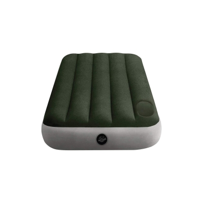 Intex 64760 - Materasso Gonfiabile Mezza Piazza Downy con Pompa a Pedale, 76x191x25 cm