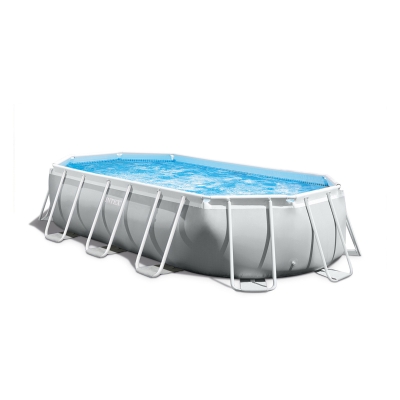 INTEX 26796NP - Piscina Prisma Ovale 503X274X122 Cm Con Pompa Filtro, Scaletta Doppia, Telo Base, Copertura
