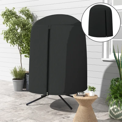 Outsunny Beschermhoes voor hangstoel, waterdicht, stofdicht, polyester, Ø128 x 190 cm, zwart