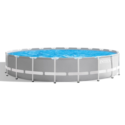 INTEX 26756NP - Piscina Prisma Frame 610X132 Cm Con Pompa Filtro, Scaletta Doppia, Telo Base E Copertura