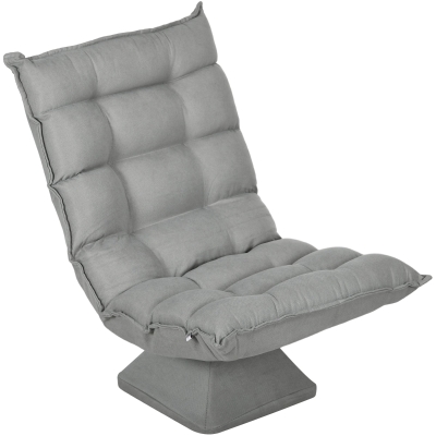 HOMCOM Relaxsessel Lesesessel, drehbar, Samtoptik, 62 cm x 70 cm x 95 cm, Hellgrau